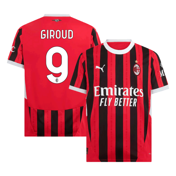 Giroud 9 Ac Milan Home Soccer Jersey 2024 25