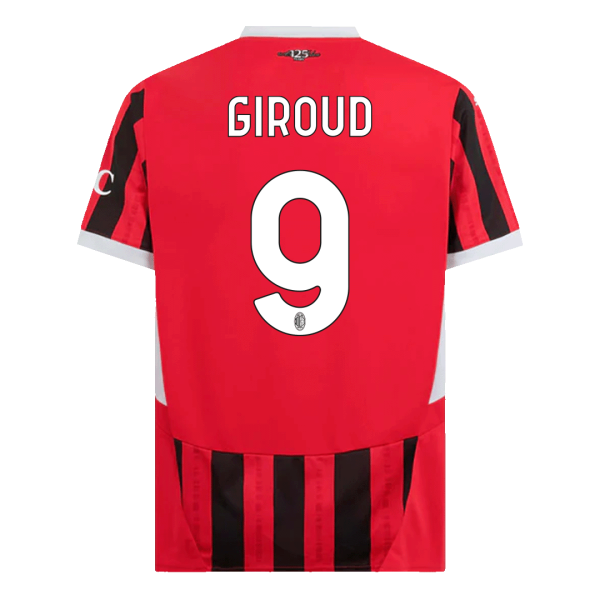 Giroud 9 Ac Milan Home Soccer Jersey 2024 25 2