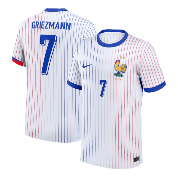 Griezmann 7 France Away Soccer Jersey Euro 2024