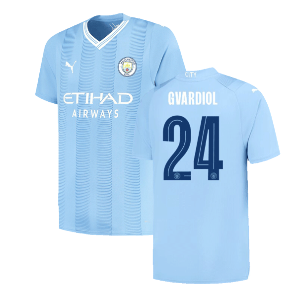 Gvardiol 24 Manchester City Home Jersey 2023 24 Ucl