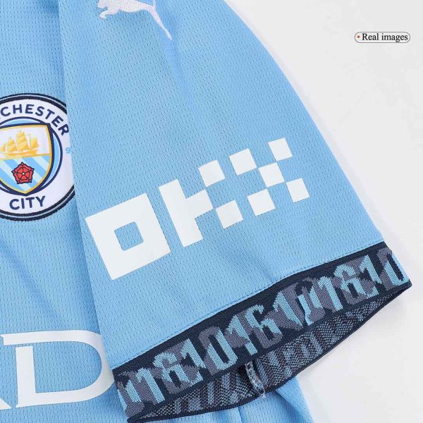 Haaland 9 Manchester City Home Soccer Jersey 2024 25 Ucl 10