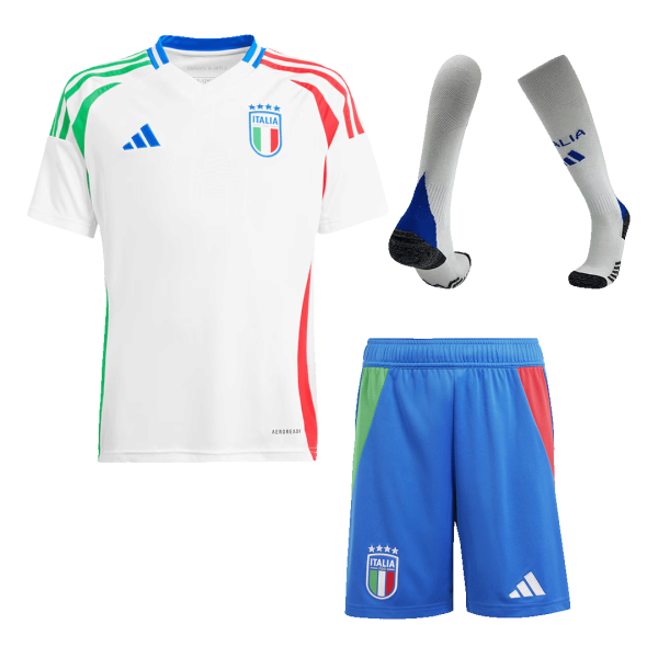 Italy Away Kids Soccer Jerseys Full Kit Euro 2024