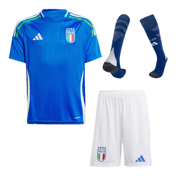 Italy Home Kids Soccer Jerseys Full Kit Euro 2024