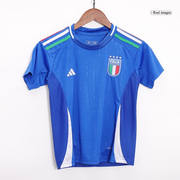 Italy Home Kids Soccer Jerseys Full Kit Euro 2024 3