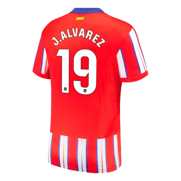 J Alvarez 19 Atletico Madrid Home Soccer Jersey 2024 25 2