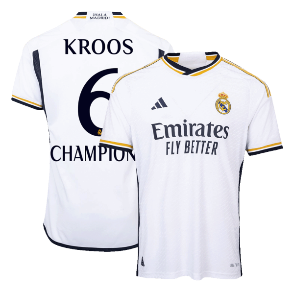 Kroos 6 Champions Real Madrid Home Authentic Soccer Jersey 2023 24