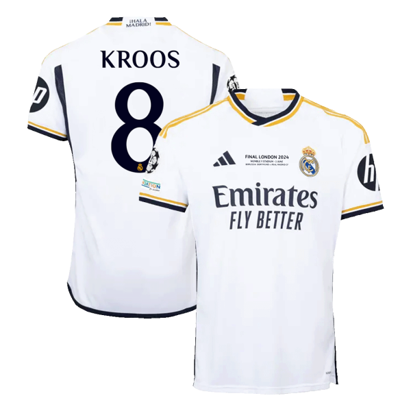 Kroos 8 Real Madrid Home Soccer Jersey 2023 24 Ucl Final