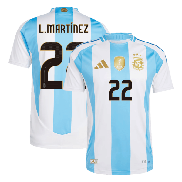 L Mart Nez 22 Argentina Home Authentic Soccer Jersey 2024