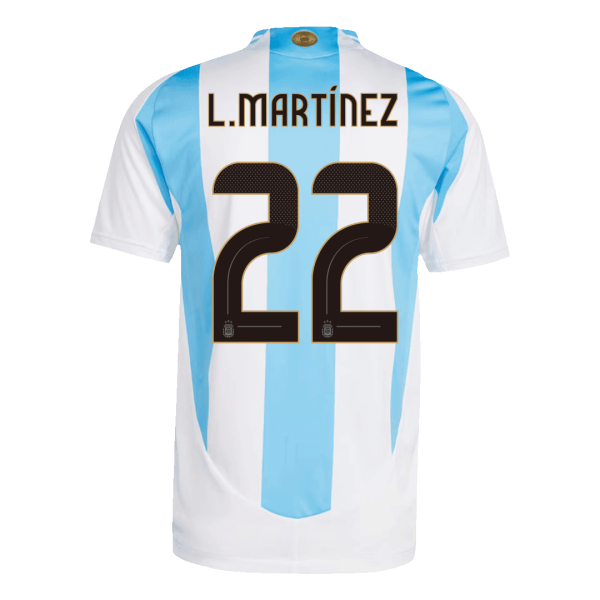 L Mart Nez 22 Argentina Home Authentic Soccer Jersey 2024 2