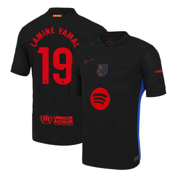 Lamine Yamal 19 Barcelona Away Authentic Soccer Jersey 2024 25 Spotify Logo Without Text