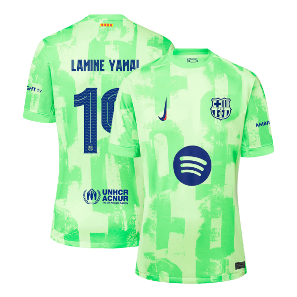 Lamine Yamal 19 Barcelona Third Away Soccer Jersey 2024 25 Ucl Spotify Logo Without Text