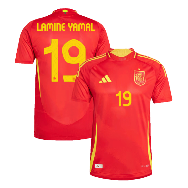 Lamine Yamal 19 Spain Home Authentic Soccer Jersey Euro 2024