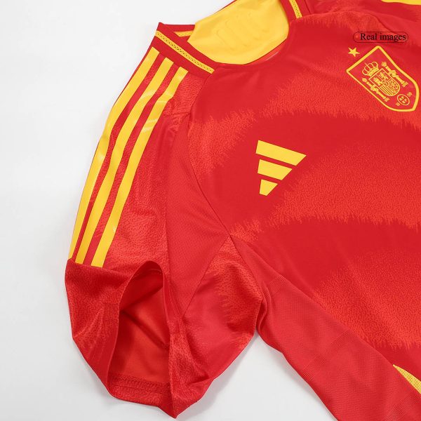 Lamine Yamal 19 Spain Home Authentic Soccer Jersey Euro 2024 8