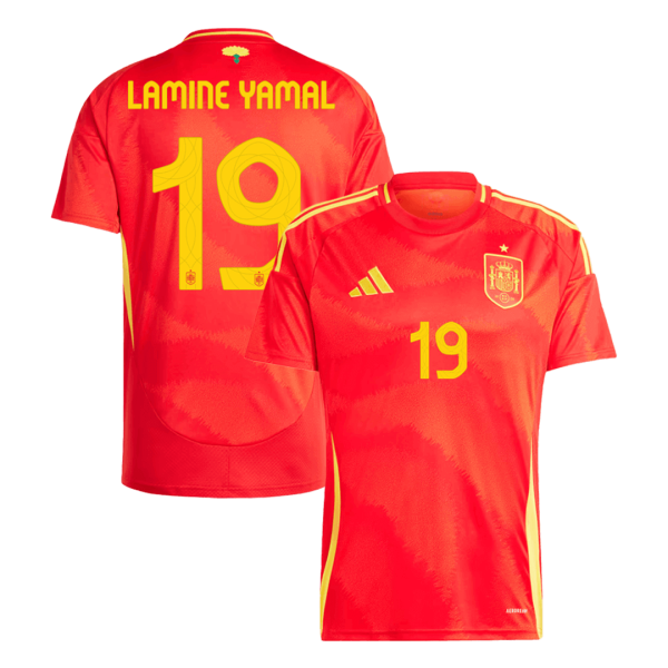 Lamine Yamal 19 Spain Home Soccer Jersey Euro 2024