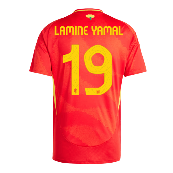 Lamine Yamal 19 Spain Home Soccer Jersey Euro 2024 2