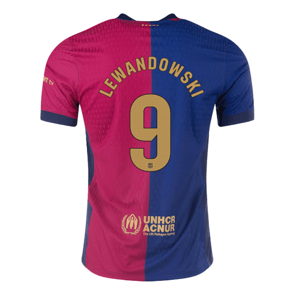 Lewandowski 9 Barcelona Home Authentic Soccer Jersey 2024 25 2