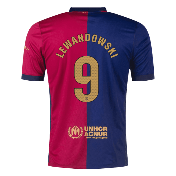 Lewandowski 9 Barcelona Home Soccer Jersey 2024 25 2