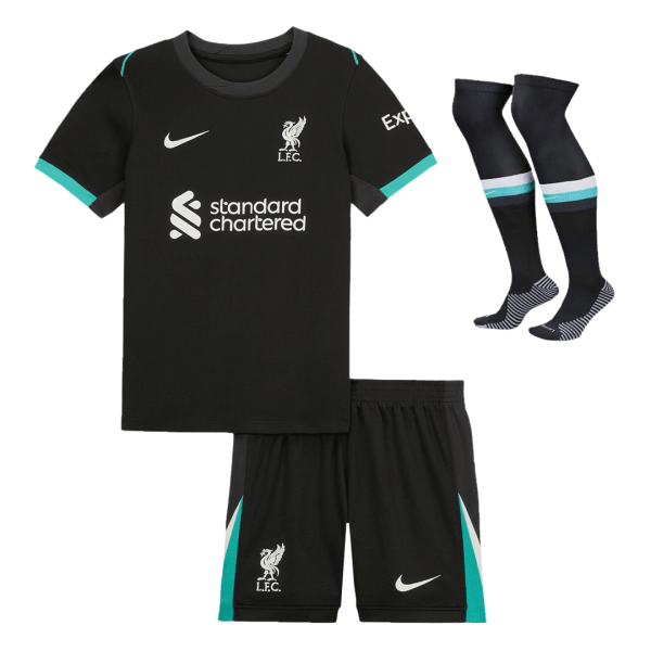 Liverpool Away Kids Soccer Jerseys Full Kit 2024 25