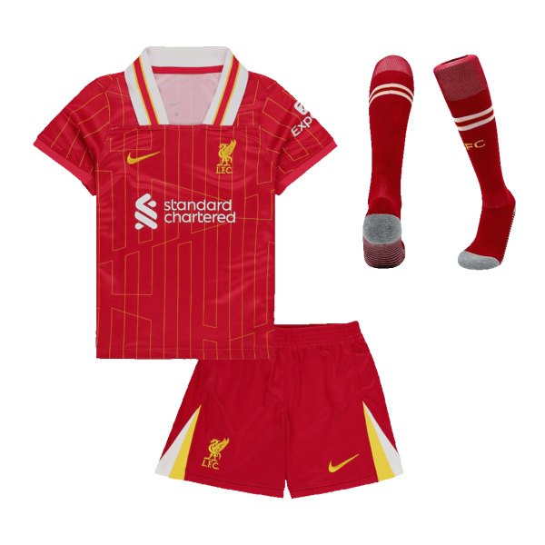 Liverpool Home Kids Soccer Jerseys Full Kit 2024 25