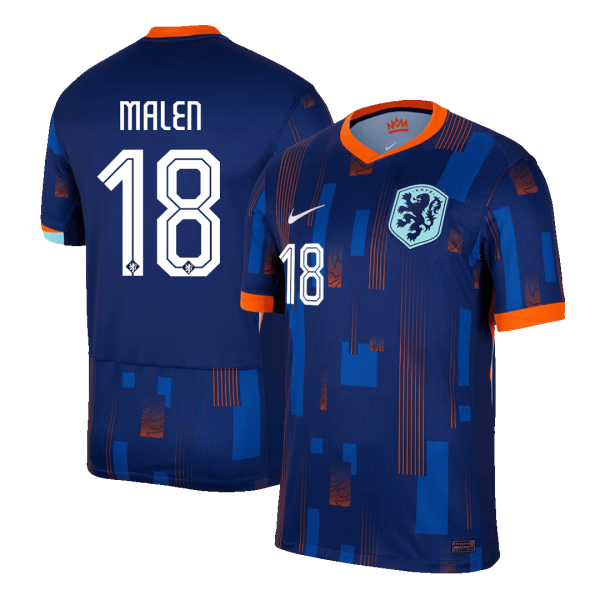 Malen 18 Netherlands Away Soccer Jersey Euro 2024