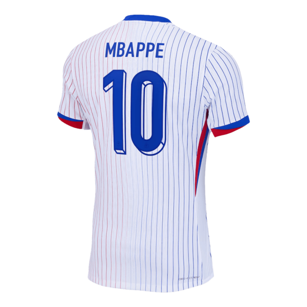 Mbappe 10 France Away Authentic Soccer Jersey Euro 2024 2