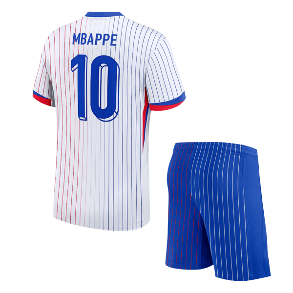 Mbappe 10 France Away Kids Soccer Jerseys Kit Euro 2024