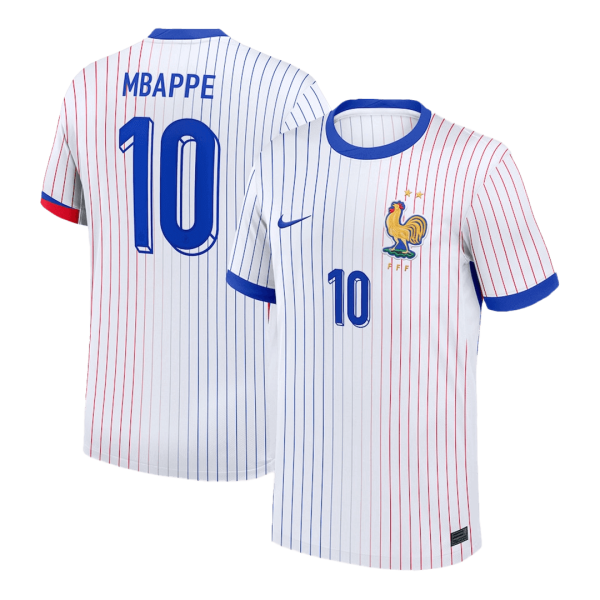 Mbappe 10 France Away Soccer Jersey Euro 2024