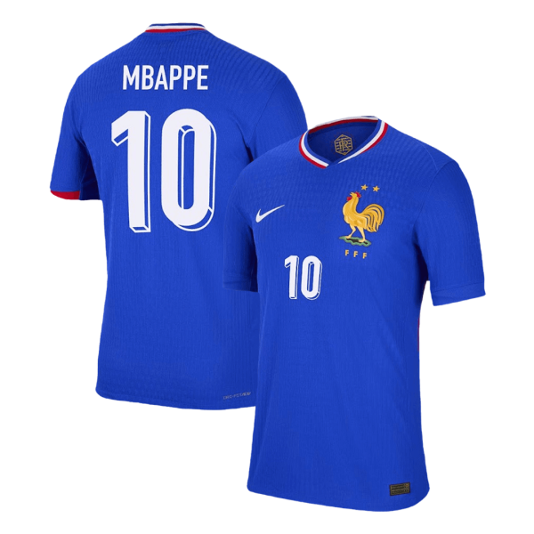 Mbappe 10 France Home Authentic Soccer Jersey Euro 2024