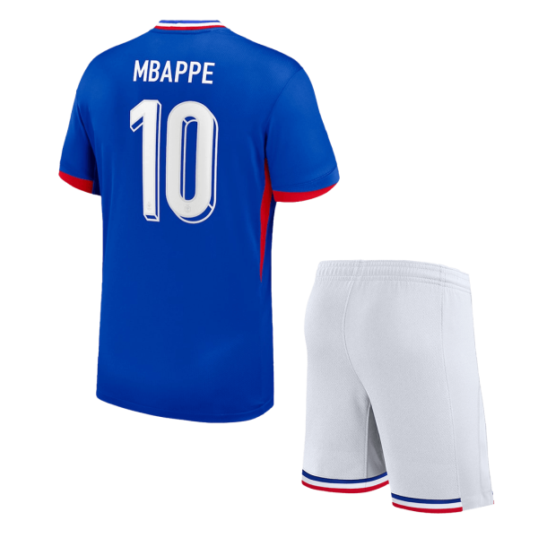 Mbappe 10 France Home Kids Soccer Jerseys Kit Euro 2024