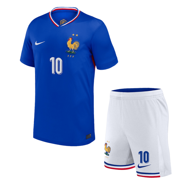 Mbappe 10 France Home Kids Soccer Jerseys Kit Euro 2024 1