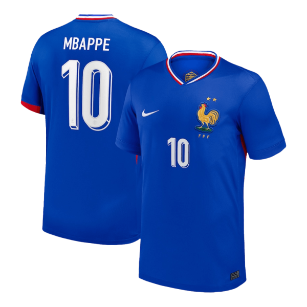 Mbappe 10 France Home Soccer Jersey Euro 2024