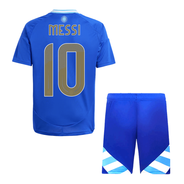 Messi 10 Argentina Away Kids Soccer Jerseys Kit 2024 1