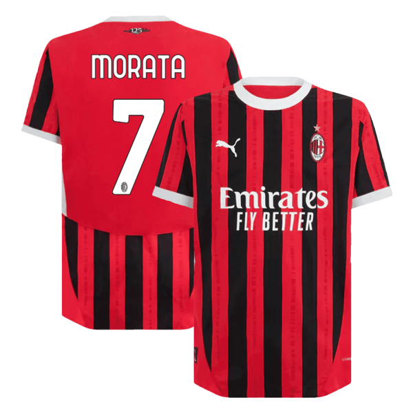 Morata 7 Ac Milan Home Authentic Soccer Jersey 2024 25