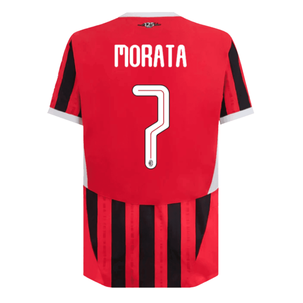 Morata 7 Ac Milan Home Authentic Soccer Jersey 2024 25 Ucl 2