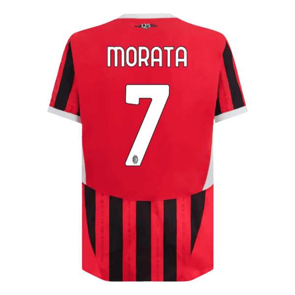 Morata 7 Ac Milan Home Authentic Soccer Jersey 2024 25 2