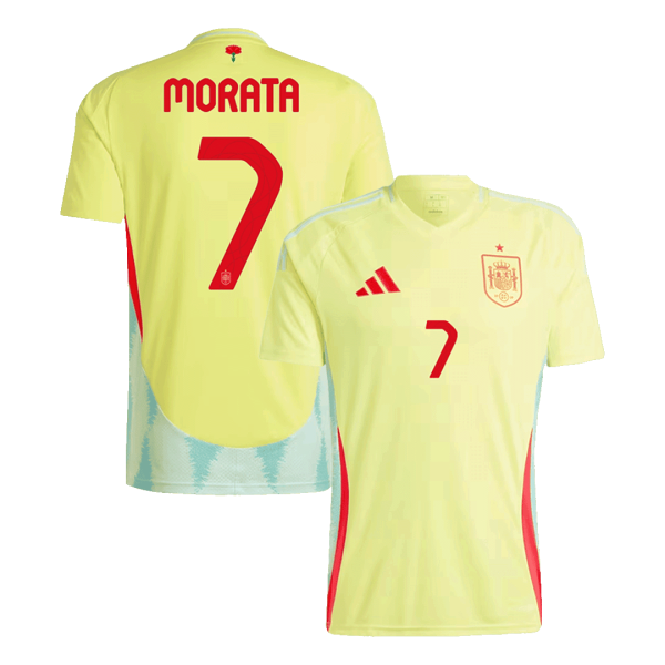 Morata 7 Spain Away Soccer Jersey Euro 2024