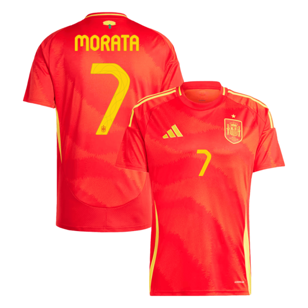 Morata 7 Spain Home Soccer Jersey Euro 2024