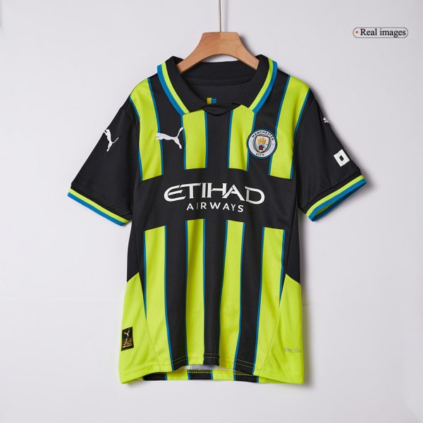 Manchester City Away Kids Soccer Jerseys Full Kit 2024 25 3