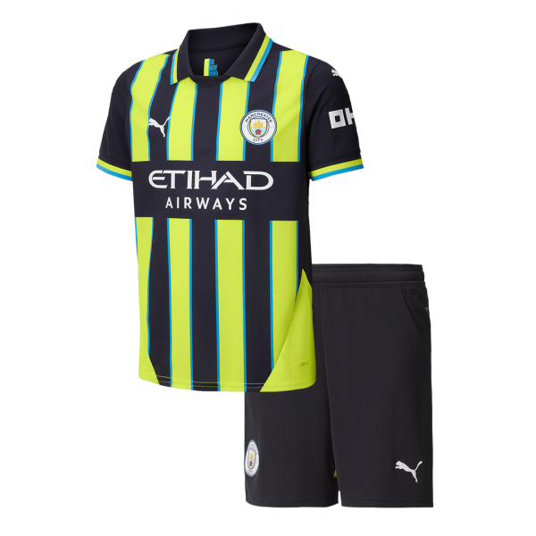 Manchester City Away Kids Soccer Jerseys Kit 2024 25