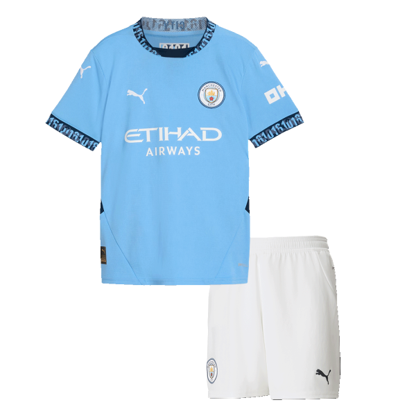 Manchester City Home Kids Soccer Jerseys Kit 2024 25