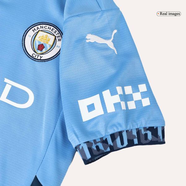 Manchester City Home Kids Soccer Jerseys Kit 2024 25 12