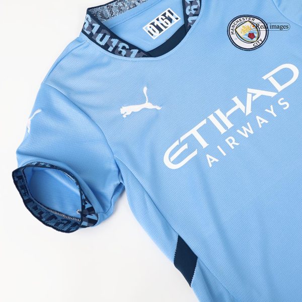 Manchester City Home Kids Soccer Jerseys Kit 2024 25 13