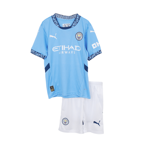 Manchester City Home Kids Soccer Jerseys Kit 2024 25 2