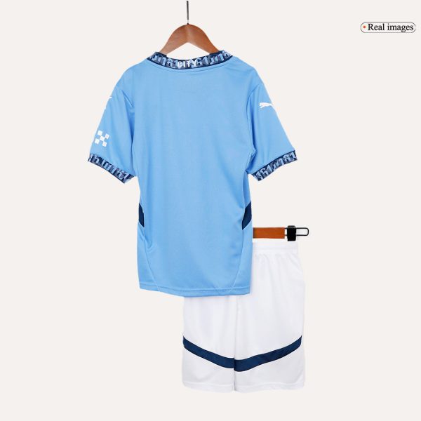 Manchester City Home Kids Soccer Jerseys Kit 2024 25 3