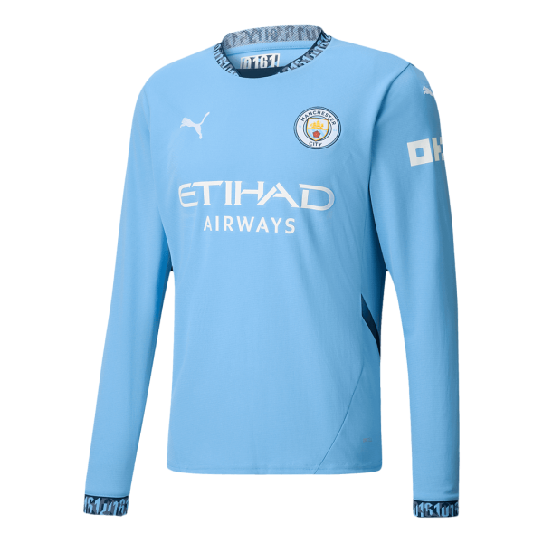 Manchester City Home Long Sleeve Soccer Jersey 2024 25