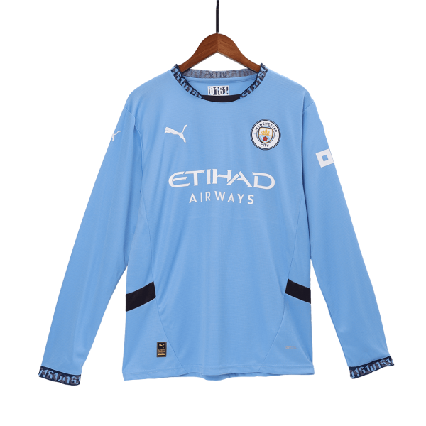 Manchester City Home Long Sleeve Soccer Jersey 2024 25 3