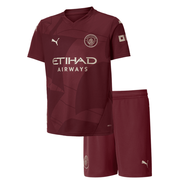 Manchester City Third Away Kids Soccer Jerseys Kit 2024 25