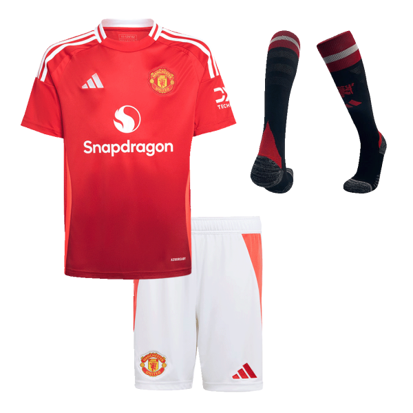 Manchester United Home Kids Soccer Jerseys Full Kit 2024 25