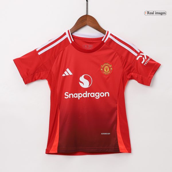 Manchester United Home Kids Soccer Jerseys Kit 2024 25 3