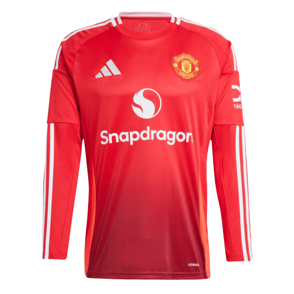 Manchester United Home Long Sleeve Soccer Jersey 2024 25